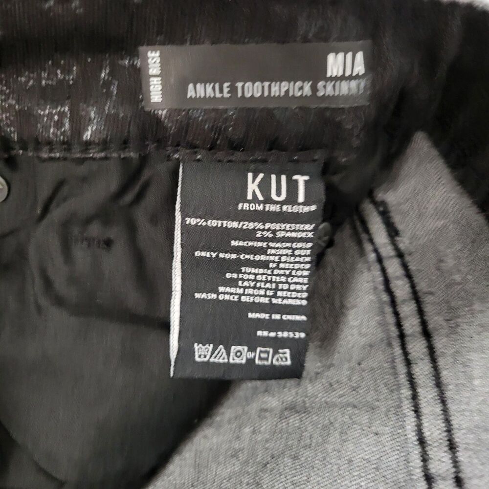 KUT FROM THE KLOTH Black Snake Mia High Rise Ankle Toothpick Skinny Jeans SIZE 8 - Picture 12 of 16